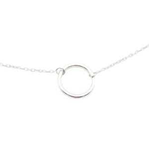 Sterling Silver Karma Circle Necklace – Adjustable 16.5 to 18.5 Inches